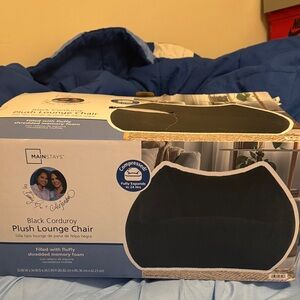 Mainstays Black Corduroy Plush Lounge Chair